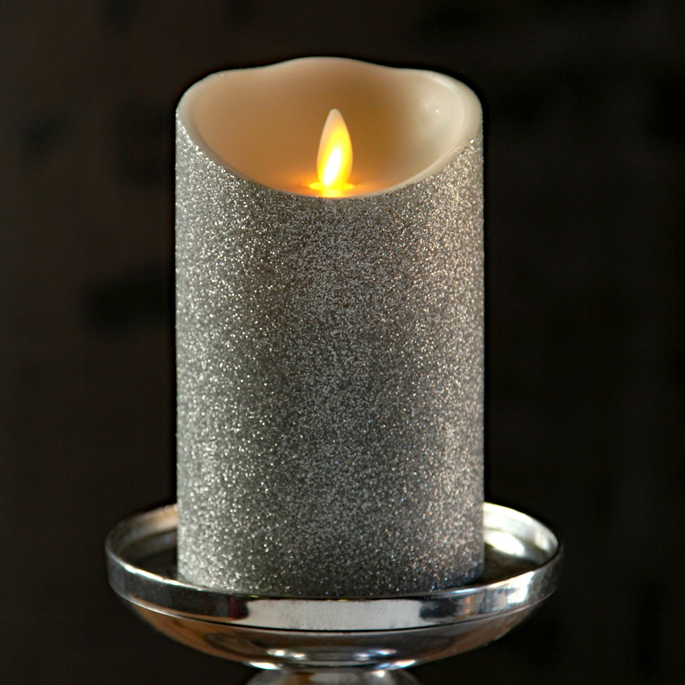 moving flame silver glitter candle battery operated 3 5 x moving flame silver glitter candle battery operated 3 5 x