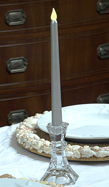 Battery Operated 10 Inch Silver Taper Candle
