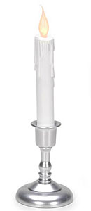 10 Inch Silver LED Event Candle In Holder