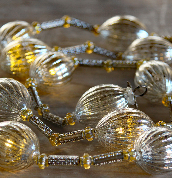 Battery Operated Silver Mercury Glass Twinkling LED String Lights Buy Now