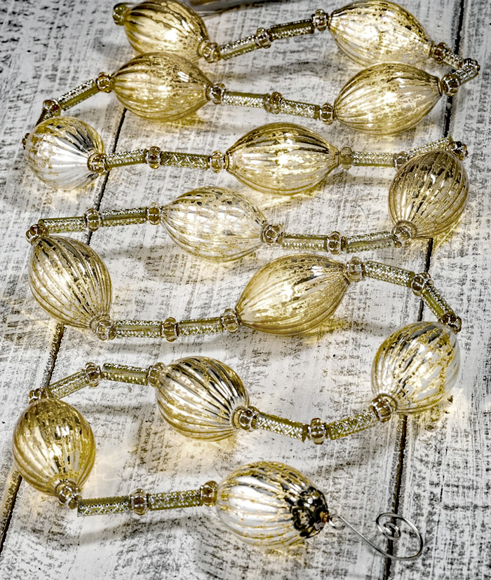 Battery Operated Silver Mercury Glass Twinkling LED String Lights Buy Now