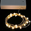 20 Warm White LED's on Flexible Silver Wire Battery Mini Lights