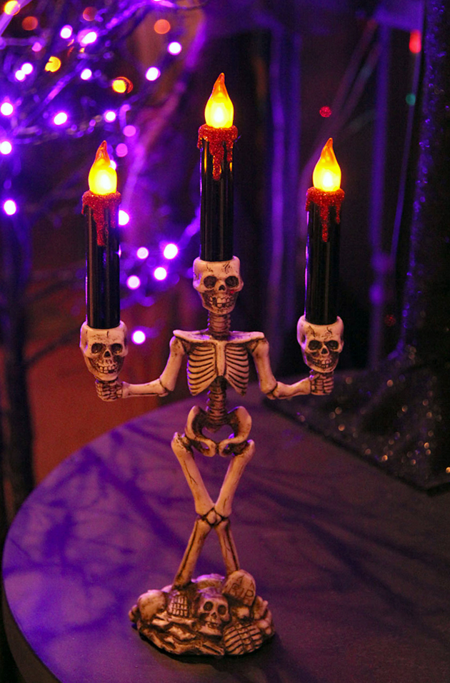 battery operated lighted skeleton halloween candelabra christmas lighted ribbon