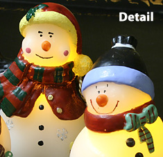 Battery Operated Wax Snow Family Candles Set Of 3 - additional view