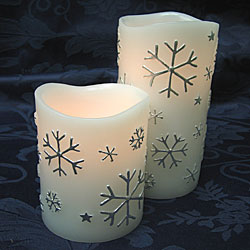 Mint Scented 3 x 6 Inch Snowflake Candle - additional view