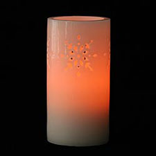 Battery Operated 4 x 8 Snowflake Candle - Champagne