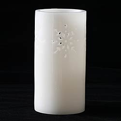 Battery Operated 4 x 8 Snowflake Candle - White
