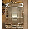 Clear Glass Votive Holder - Square Design Frosted Inside