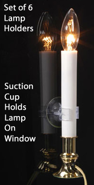 Suction Cup Window Holders For Candle Lamps Set of 6