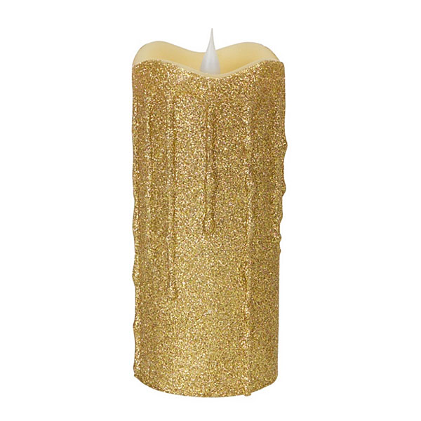 Simplux LED Gold Glittered Dripping Candle Moving Flame 3x7 Buy Now