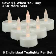 6 Tea Lights Everlasting Battery Operated