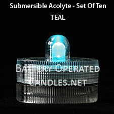 Teal Waterproof Tea Light - Box Of 10