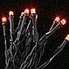 Battery LED Rice Lights 20 Orange Bulbs - Black Wire