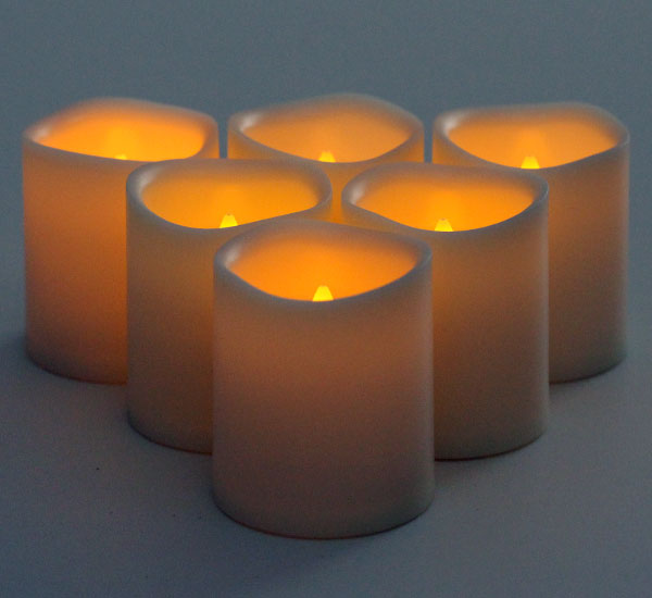 Large Votive Size Flameless Tealight with 5 Hour Timer (Set of 6) Buy Now