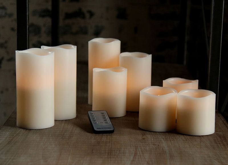 3Piece 4,5, and 6 Inch Battery Operated Candles Universal Remote