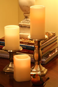 4 Inch Round Vanilla Battery Operated Candle - additional view
