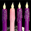 Advent LED Taper Candle Set - 3 Purple - 1 Pink - Real Wax