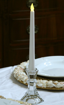 Battery Operated 10 Inch White Taper Candle