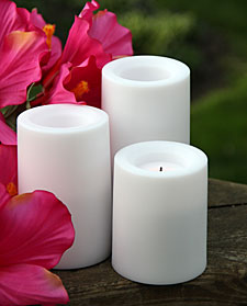 Set of 3 Outdoor Flameless Candles 4, 5, 6 Inch -Timer