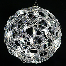 8 Inch Spun Glass Look Lighted Hanging Sculpture