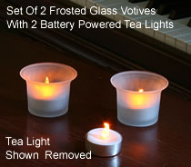 Tea Light Votive Frosted White (Set Of 2) - additional view