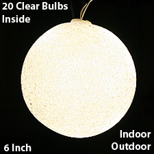 Crackle Look Lighted WHITE Hanging Ornament