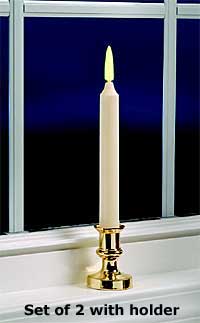Set of 2 Ivory Battery Operated Candles 12 Inch