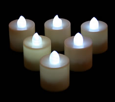 Tall Tea Lights - White LED - Battery Operated