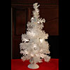 24 Inch Battery Operated White Tinsel Tree - 20 White LED's