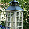 18.5 Inch Battery Operated Wood Paned Candle Lantern