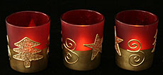 Red and Gold Christmas Votive Tealights - Set of 3 - additional view