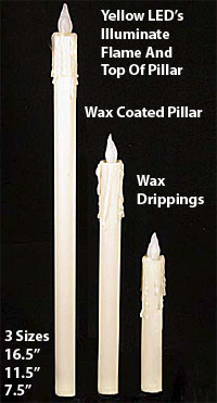 Yellow Flame 16.5 Inch Dinner Candles - Set of 2 - additional view