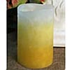 Wax Flameless Candle Yellow Layered 3 x 5 Scented