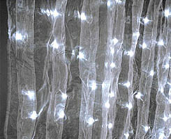 White LED Curtain 288 LED Lights 3 x 12 AC Power - additional view