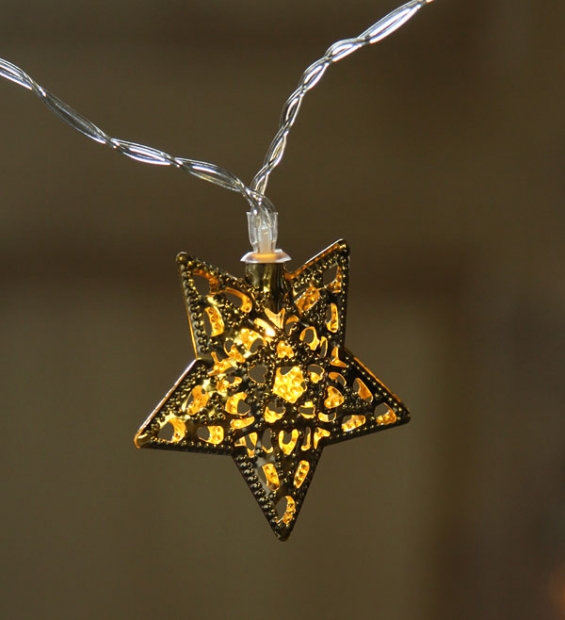 Battery Operated 10 Warm White Led Light Chain Gold Metal Filigree Battery Operated 10 Warm White Led Light Chain Gold Metal Filigree Star
