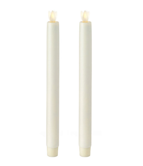 12pcs Flameless Battery Operated LED Tapered Candle 0.5" x 11" Ivory White Tall 