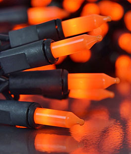 100 Orange Halloween Light Strand UL Listed - Indoors Outdoors