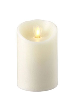 3 Inch Diameter Moving Flame Ivory 4 Inch Flameless Candle - Remote Ready