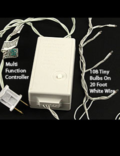 100 Electric Rice Lights - Chase Controller - White Wire