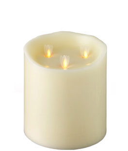 Triple Moving Flame 6 x 6 Inch Flameless Pillar Candle