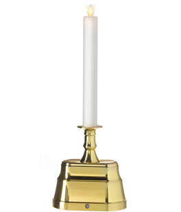 Moving Flame Brass Window Candle Battery Operated OR Plug In (AC Adapter Included)