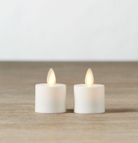 Moving Flame Tealights Battery Operated Set of 2 with Timer