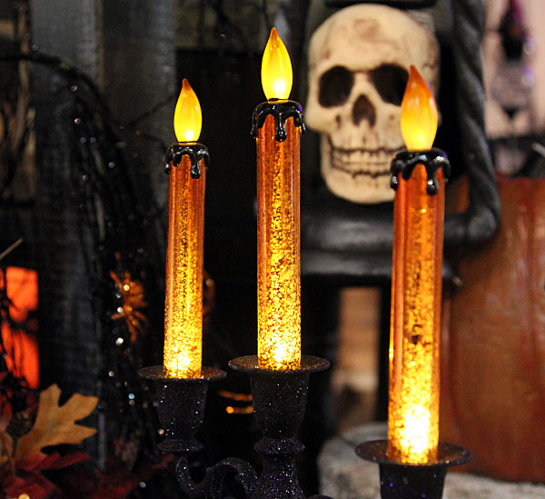 16 inch battery operated lighted halloween candelabra flameless tea lights with remote control