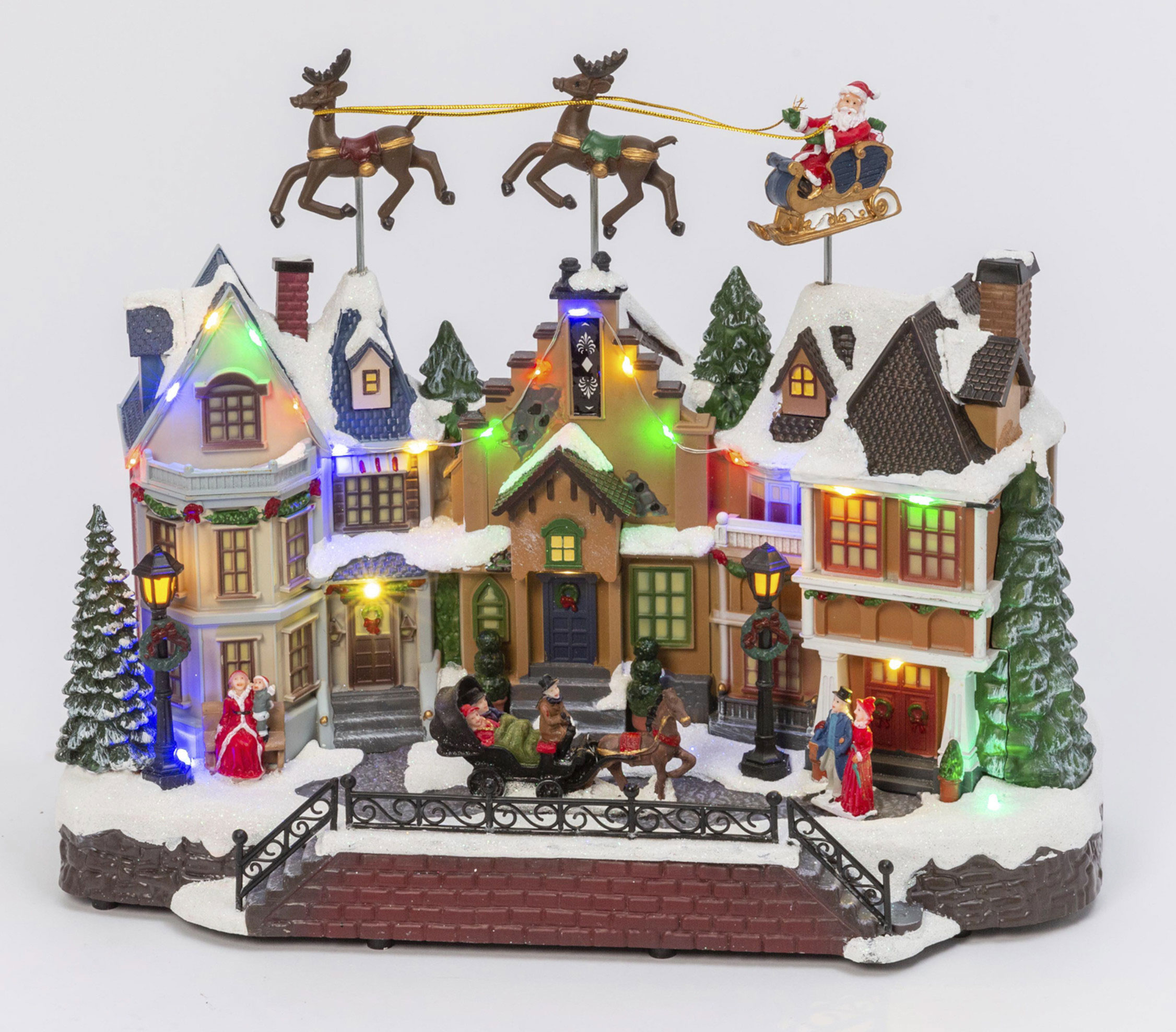 Battery Operated Lighted Musical Village With Moving Train