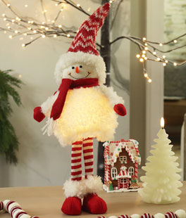 Battery Operated Lighted Snowman Figurine 20 Inch - NEW 2022