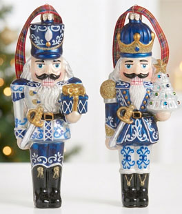 Chinoiserie Nutcracker 8.25" Glass Ornament - Set/2 Assorted - NEW 2026