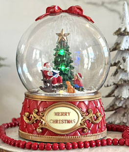 Animated Snowfall Table Top Christmas Lamp with Santa Scene With Optional Music - NEW 2025