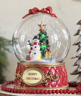 Animated Snowfall Table Top Christmas Lamp with Snowman Scene With Optional Music - NEW 2025