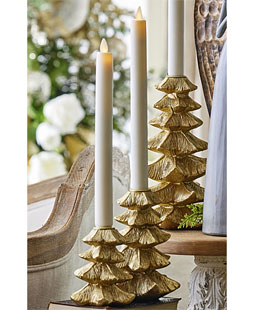 Gold Tree Candlestick Holders - Set of 3 Gold From RAZ - NEW 2023