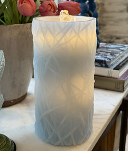 Blue Wax Branch Design Aquaflame Fountain Candle - Remote Control Included NEW 2026